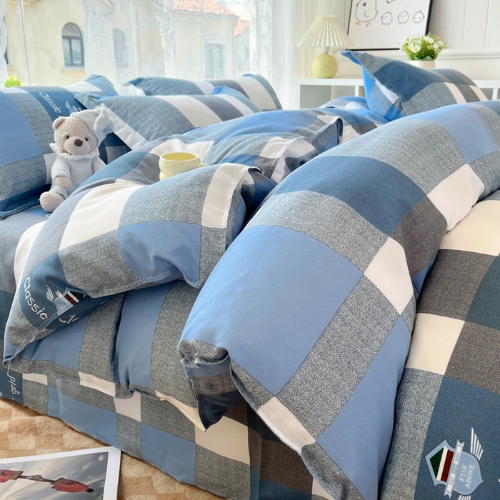 91家纺网 家纺一手货源 找家纺 简冠家纺 2025直播爆款北欧风亲肤植物羊绒磨毛四件套 绅士范