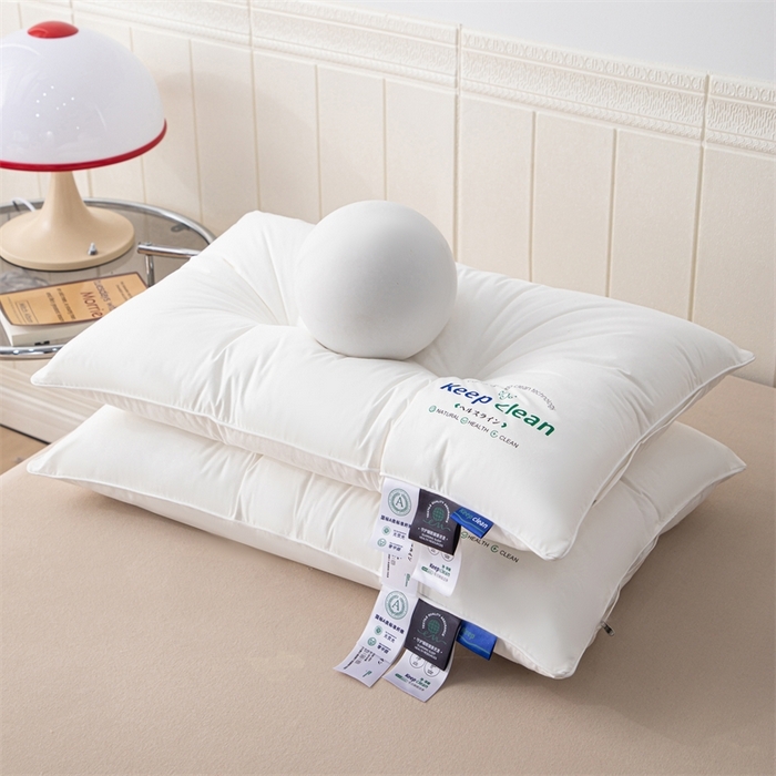 91家纺网 家纺一手货源 找家纺 怡薇格枕芯2025新款全棉a类羽丝绒印字分区护颈枕头枕芯大化纤维枕头枕芯 中枕一只