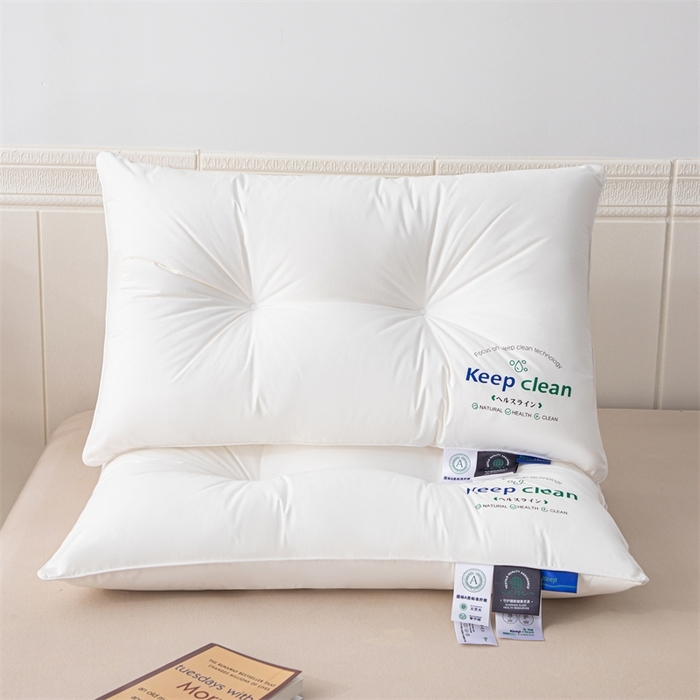 91家纺网 家纺一手货源 找家纺 怡薇格枕芯2025新款全棉a类羽丝绒印字分区护颈枕头枕芯大化纤维枕头枕芯 中枕一只