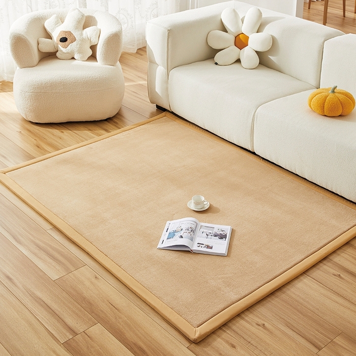 91家纺网 家纺一手货源 找家纺 北辰 2025新款凉席多功能地垫床垫床边垫打地铺神器 牛奶绒地垫-天然棕