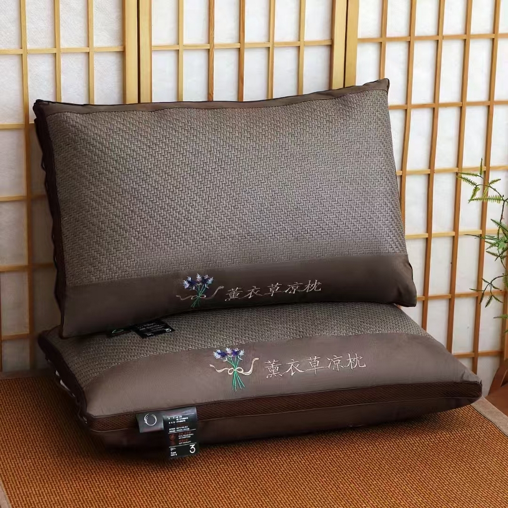 91家纺网 家纺一手货源 找家纺 云熙枕业 2025年新款薰衣草夏凉枕枕芯枕头 灰色 48x74cm一只