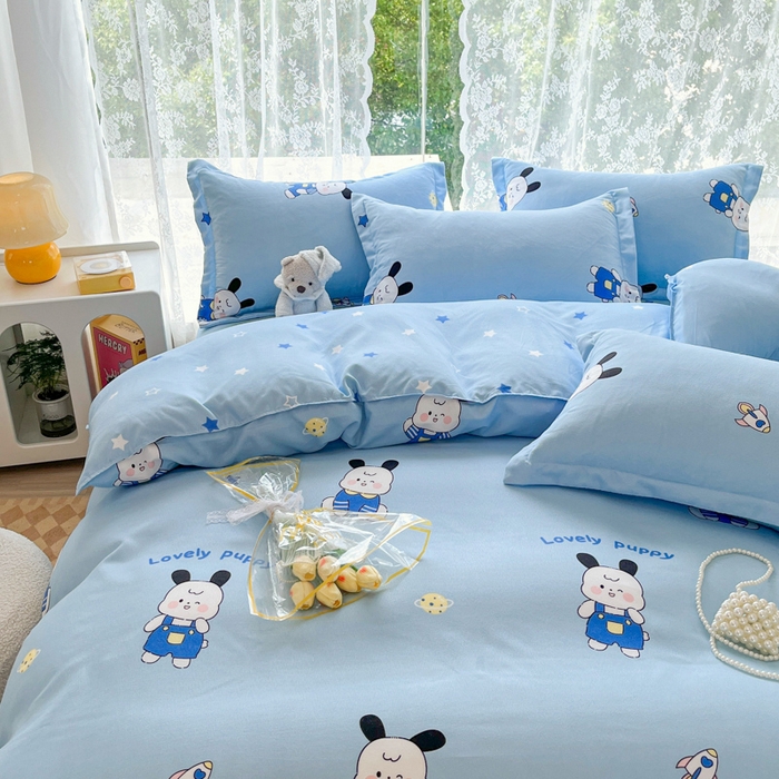 91家纺网 家纺一手货源 找家纺 简冠家纺 2025直播爆款北欧风亲肤植物羊绒磨毛四件套 太空兔