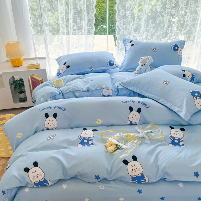 91家纺网 家纺一手货源 找家纺 简冠家纺 2025直播爆款北欧风亲肤植物羊绒磨毛四件套 太空兔