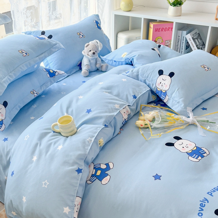 91家纺网 家纺一手货源 找家纺 简冠家纺 2025直播爆款北欧风亲肤植物羊绒磨毛四件套 太空兔