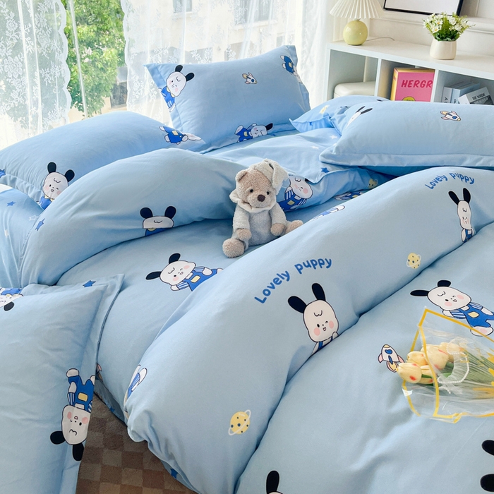 91家纺网 家纺一手货源 找家纺 简冠家纺 2025直播爆款北欧风亲肤植物羊绒磨毛四件套 太空兔