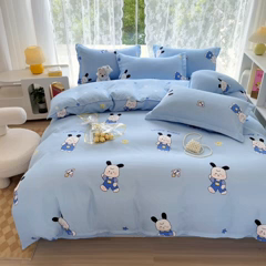 91家纺网 家纺一手货源 找家纺 简冠家纺 2025直播爆款北欧风亲肤植物羊绒磨毛四件套 太空兔