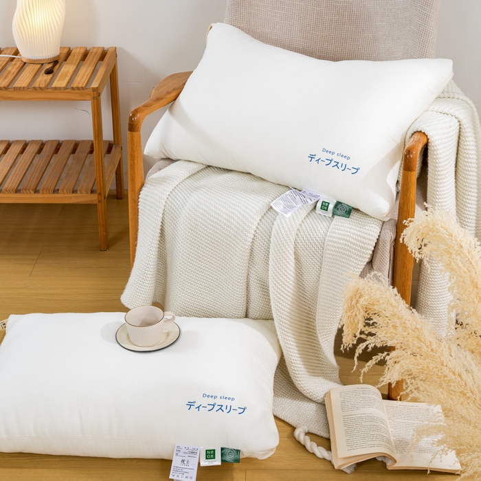 91家纺网 家纺一手货源 找家纺 怡薇格枕芯 2025新款全棉华夫格日式五星级酒店民宿柔软枕头枕芯超柔羽丝绒 中枕  一只