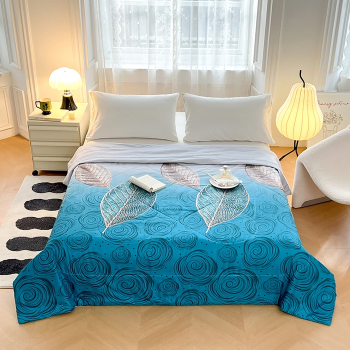 VIP被业 2025新款外贸印花夏被 蓝色妖姬