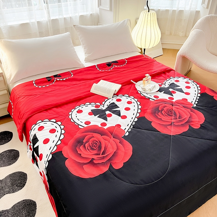 91家纺网 家纺一手货源 找家纺 VIP被业 2025新款外贸印花夏被 热恋