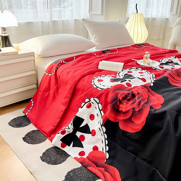 91家纺网 家纺一手货源 找家纺 VIP被业 2025新款外贸印花夏被 热恋