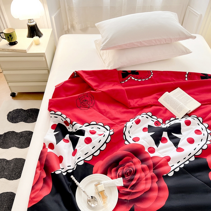 91家纺网 家纺一手货源 找家纺 VIP被业 2025新款外贸印花夏被 热恋