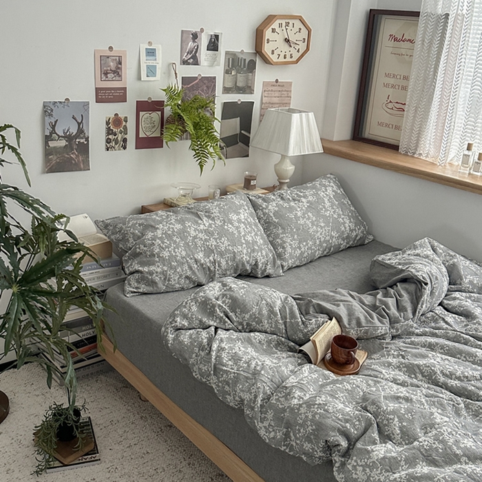 91家纺网 家纺一手货源 找家纺 （总）柚可家居 2024新款三层纱浮雕提花四件套（送手提袋）