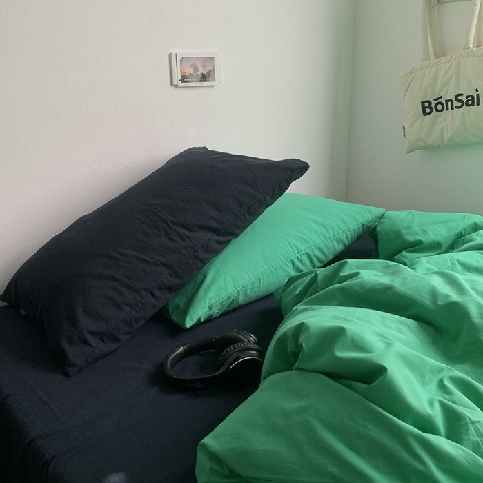 91家纺网 家纺一手货源 找家纺 （总）柚可家居 2025新款40支全棉色织水洗棉四件套--绿箭