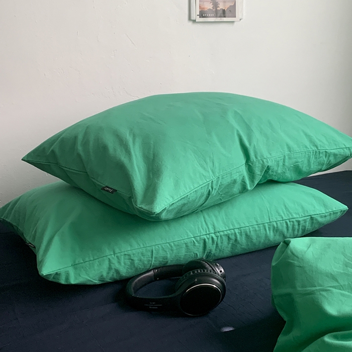 91家纺网 家纺一手货源 找家纺 柚可家居 2025新款40支全棉色织水洗棉四件套--绿箭 绿箭（枕套森绿）