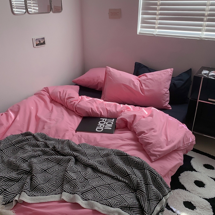 91家纺网 家纺一手货源 找家纺 （总）柚可家居 2025新款40支色织水洗棉四件套-维密