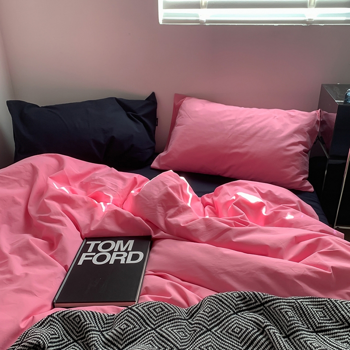 91家纺网 家纺一手货源 找家纺 （总）柚可家居 2025新款40支色织水洗棉四件套-维密