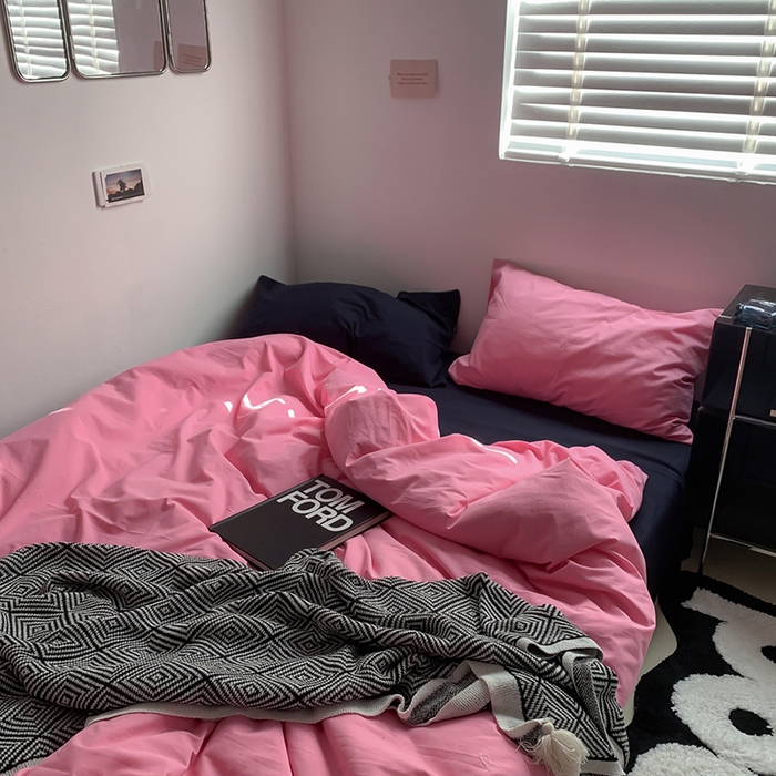 91家纺网 家纺一手货源 找家纺 （总）柚可家居 2025新款40支色织水洗棉四件套-维密