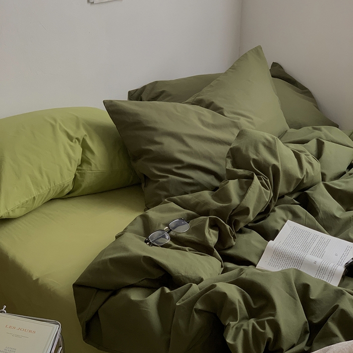 （总）柚可家居 2024新款色织水洗棉四件套-绿皮书