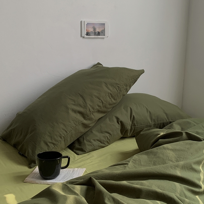 91家纺网 家纺一手货源 找家纺 （总）柚可家居 2024新款色织水洗棉四件套-绿皮书