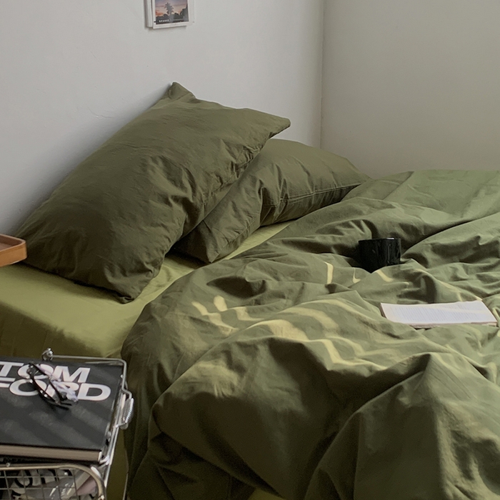 91家纺网 家纺一手货源 找家纺 （总）柚可家居 2024新款色织水洗棉四件套-绿皮书