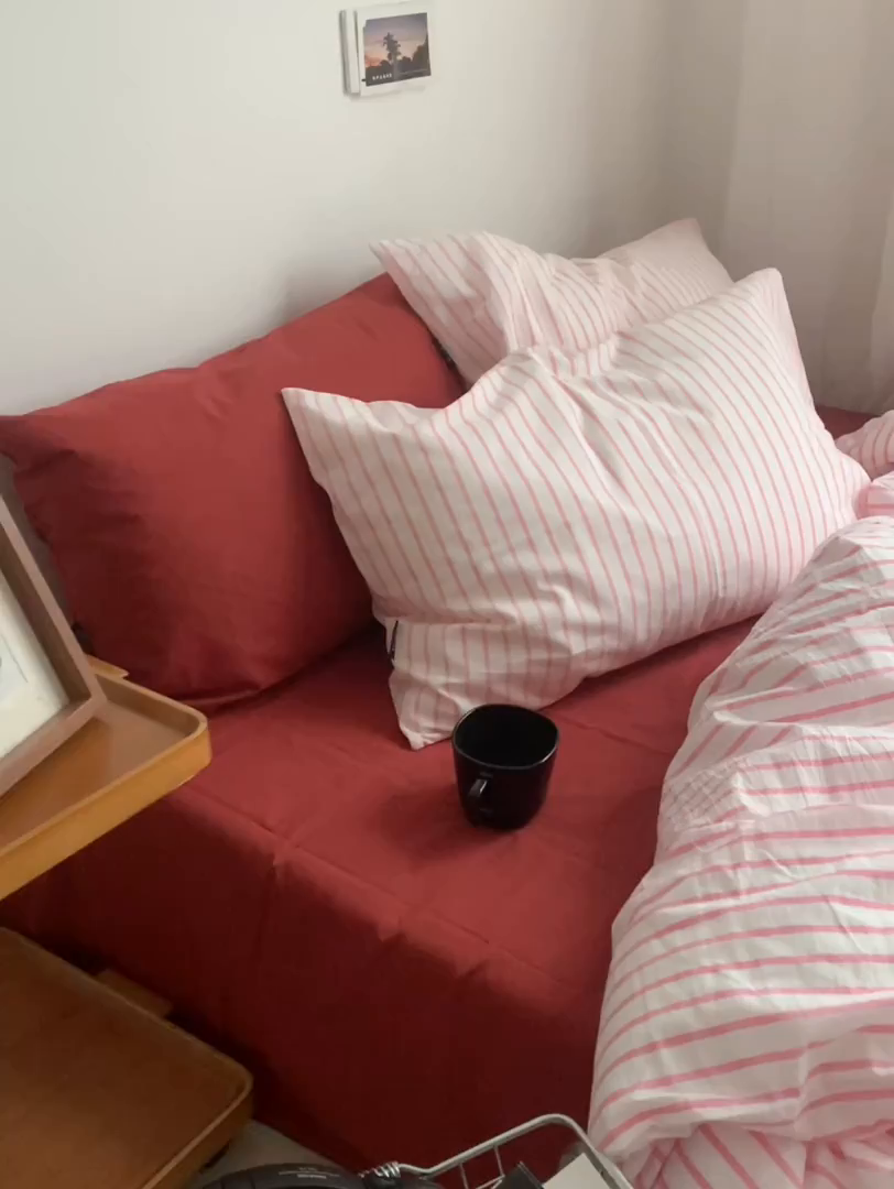 91家纺网 家纺一手货源 找家纺 （总）柚可家居 2024新款色织水洗棉四件套-加州树莓