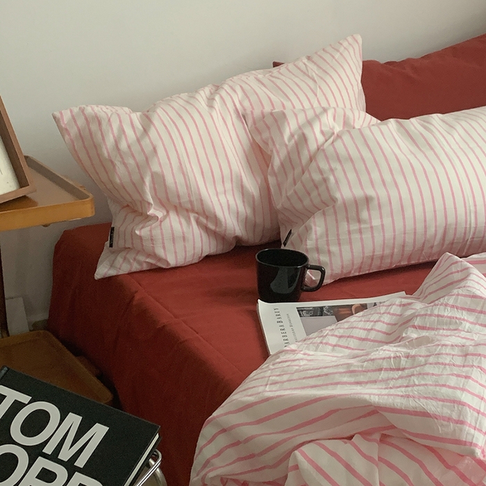 （总）柚可家居 2024新款色织水洗棉四件套-加州树莓