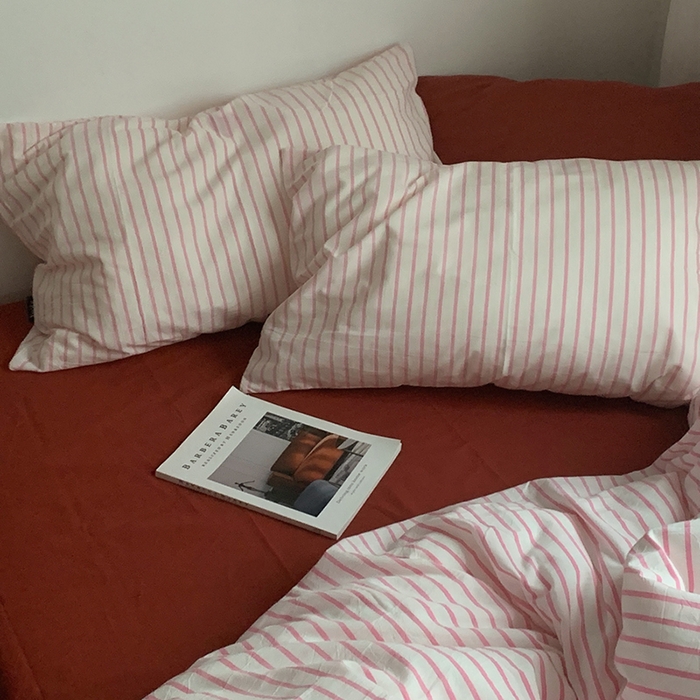 91家纺网 家纺一手货源 找家纺 （总）柚可家居 2024新款色织水洗棉四件套-加州树莓