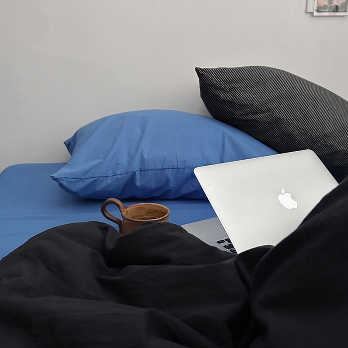 91家纺网 家纺一手货源 找家纺 （总）柚可家居 2024新款40支色织水洗棉四件套-乌苏