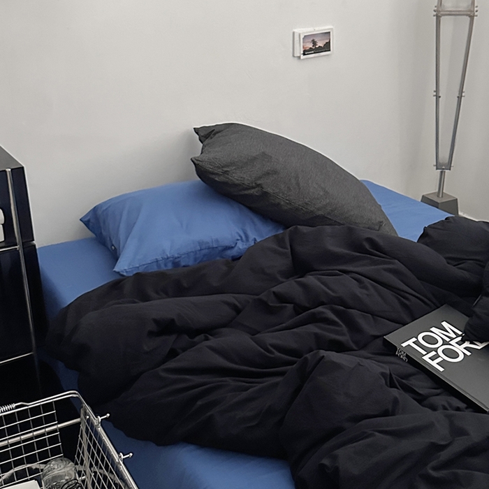 91家纺网 家纺一手货源 找家纺 （总）柚可家居 2024新款40支色织水洗棉四件套-乌苏