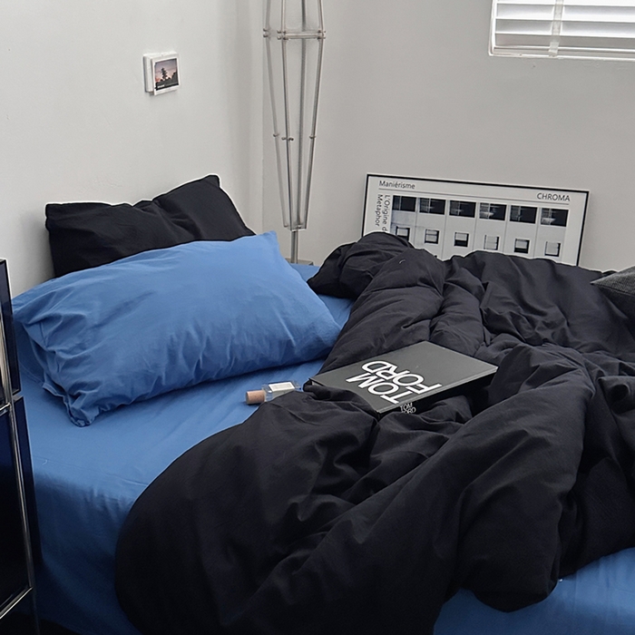 91家纺网 家纺一手货源 找家纺 （总）柚可家居 2024新款40支色织水洗棉四件套-乌苏