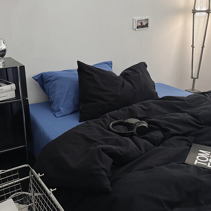 91家纺网 家纺一手货源 找家纺 （总）柚可家居 2024新款40支色织水洗棉四件套-乌苏