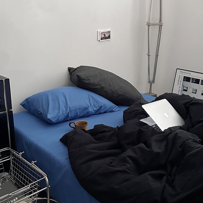 91家纺网 家纺一手货源 找家纺 （总）柚可家居 2024新款40支色织水洗棉四件套-乌苏