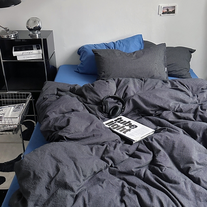 91家纺网 家纺一手货源 找家纺 （总）柚可家居 2024新款40支色织水洗棉四件套-伯佳