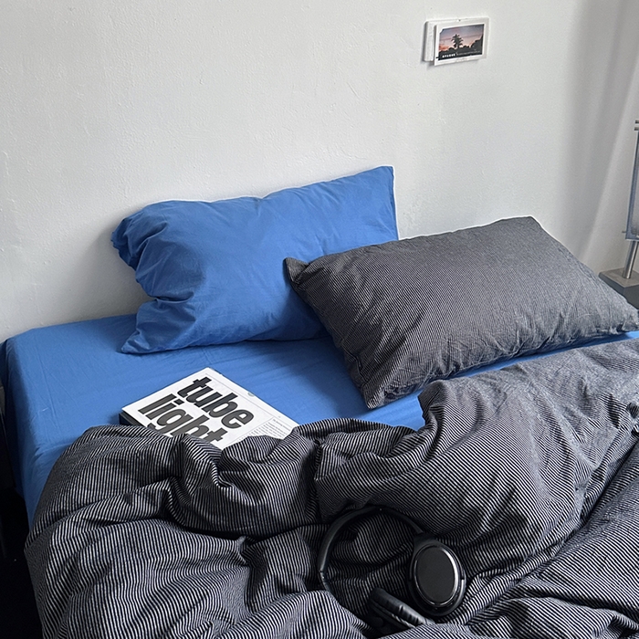 91家纺网 家纺一手货源 找家纺 （总）柚可家居 2024新款40支色织水洗棉四件套-伯佳