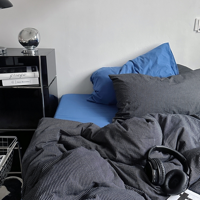 91家纺网 家纺一手货源 找家纺 （总）柚可家居 2024新款40支色织水洗棉四件套-伯佳