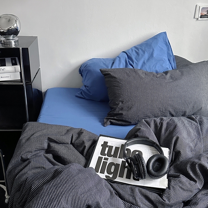 91家纺网 家纺一手货源 找家纺 （总）柚可家居 2024新款40支色织水洗棉四件套-伯佳