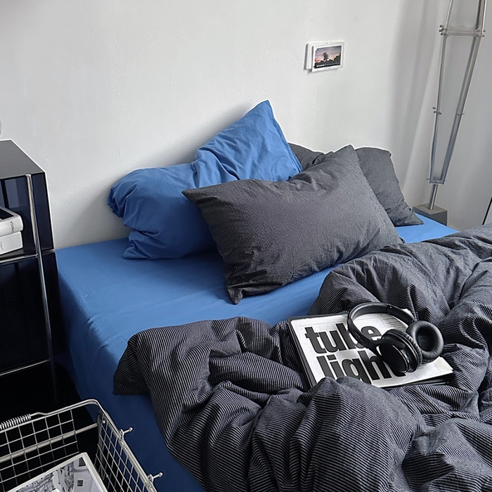 91家纺网 家纺一手货源 找家纺 （总）柚可家居 2024新款40支色织水洗棉四件套-伯佳