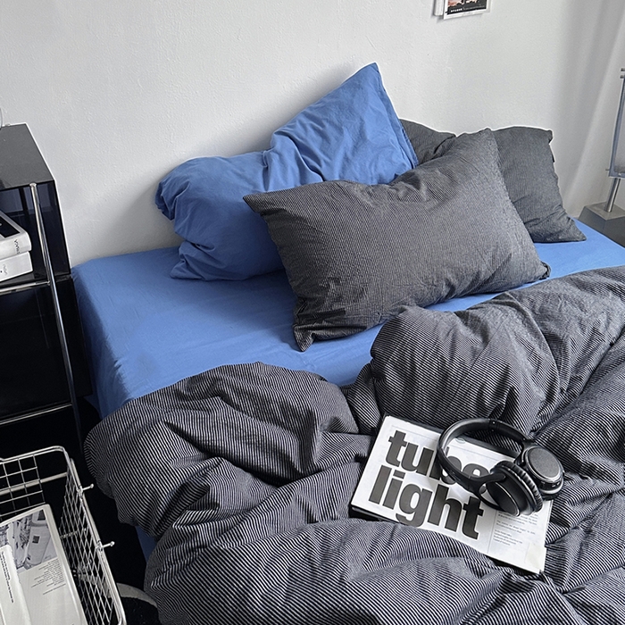 91家纺网 家纺一手货源 找家纺 （总）柚可家居 2024新款40支色织水洗棉四件套-伯佳