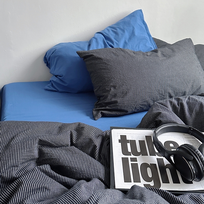 91家纺网 家纺一手货源 找家纺 （总）柚可家居 2024新款40支色织水洗棉四件套-伯佳