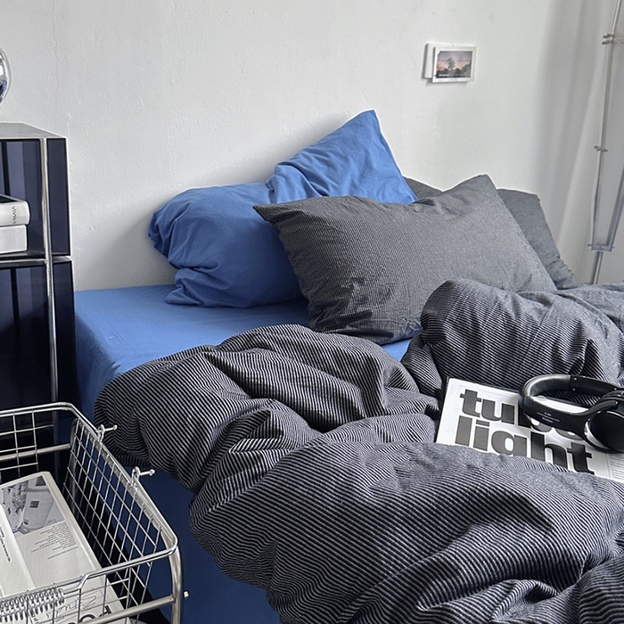 91家纺网 家纺一手货源 找家纺 （总）柚可家居 2024新款40支色织水洗棉四件套-伯佳