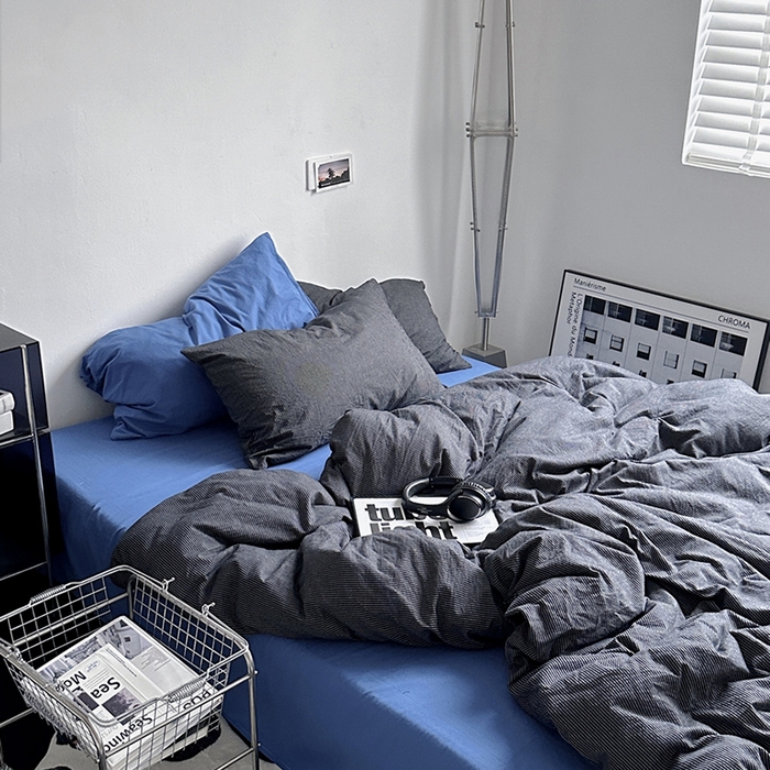 91家纺网 家纺一手货源 找家纺 （总）柚可家居 2024新款40支色织水洗棉四件套-伯佳