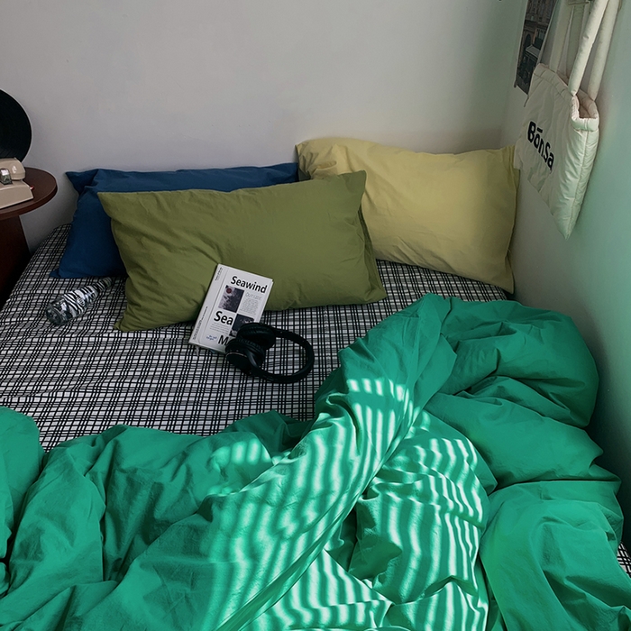 91家纺网 家纺一手货源 找家纺 （总）柚可家居 2024秋季新款全棉色织水洗棉四件套-加州之旅