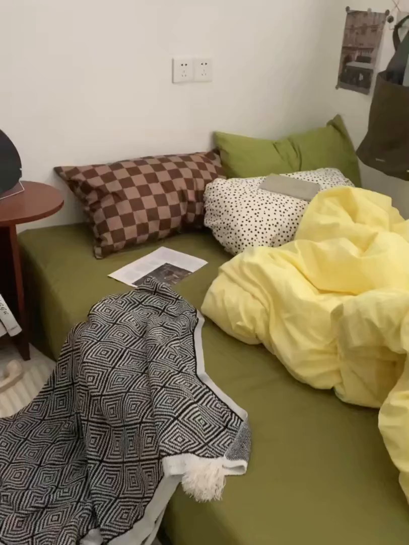 91家纺网 家纺一手货源 找家纺 （总）柚可家居 2024新款色织水洗棉四件套-芒果干