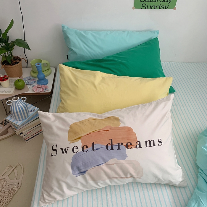 91家纺网 家纺一手货源 找家纺 （总）柚可家居 2024新款色织水洗棉四件套-冰激凌蓝条纹