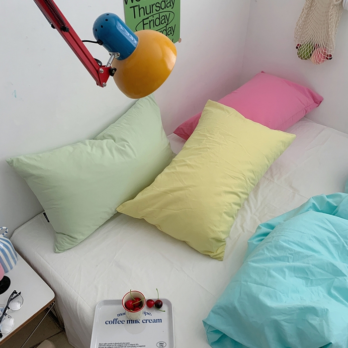 91家纺网 家纺一手货源 找家纺 （总）柚可家居 2024新款多巴胺撞色水洗棉四件套3