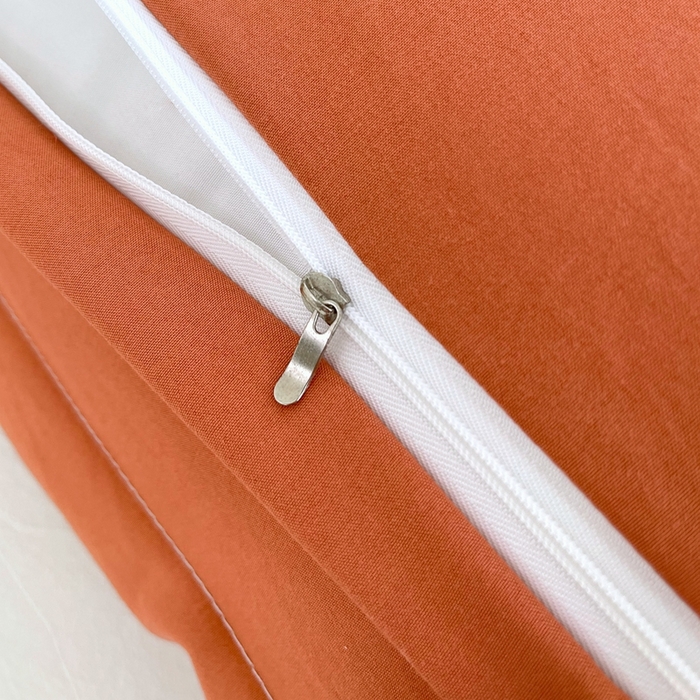 91家纺网 家纺一手货源 找家纺 雨彤家纺 2025年新款A类纯色水洗棉枕套 橘红