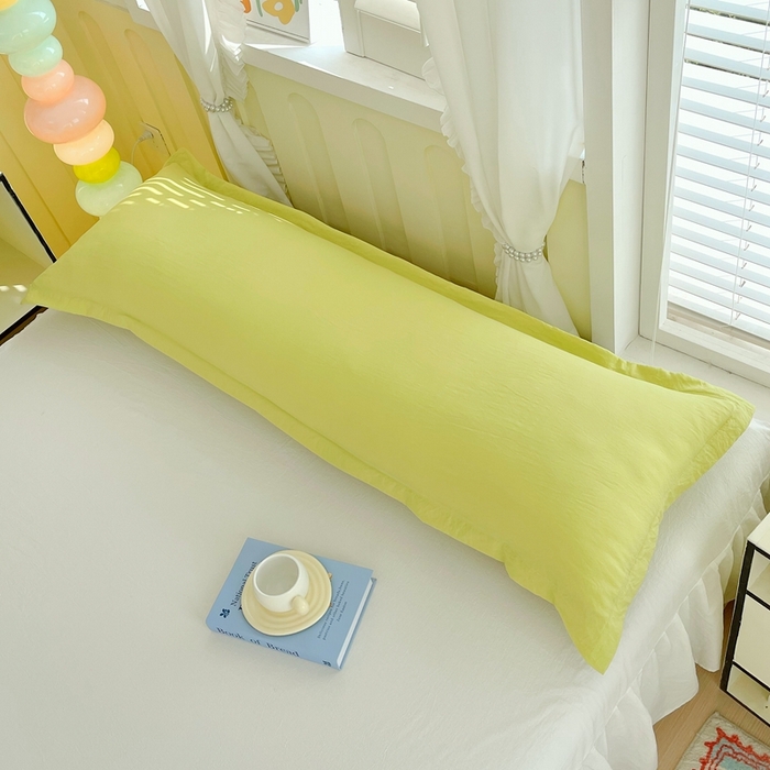 91家纺网 家纺一手货源 找家纺 雨彤家纺 2025年新款A类纯色水洗棉枕套 苹果绿