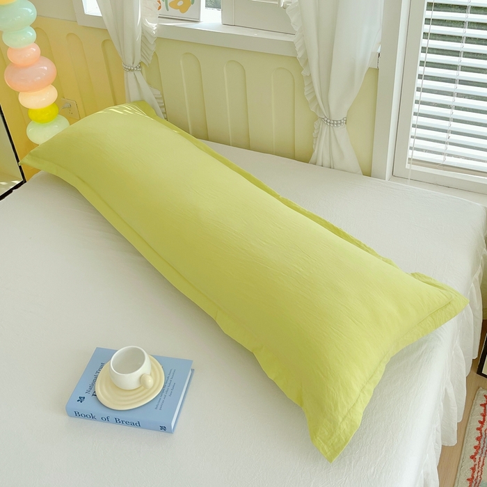 91家纺网 家纺一手货源 找家纺 雨彤家纺 2025年新款A类纯色水洗棉枕套 苹果绿