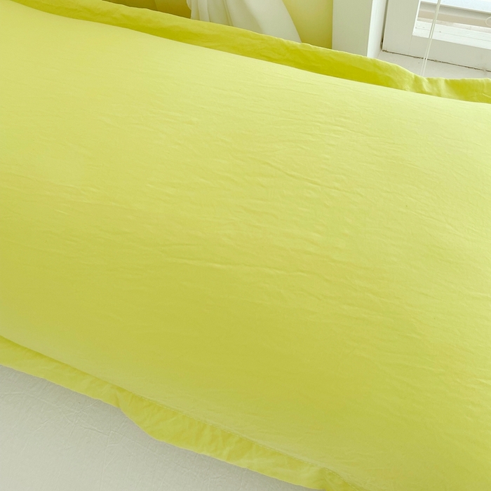 91家纺网 家纺一手货源 找家纺 雨彤家纺 2025年新款A类纯色水洗棉枕套 苹果绿