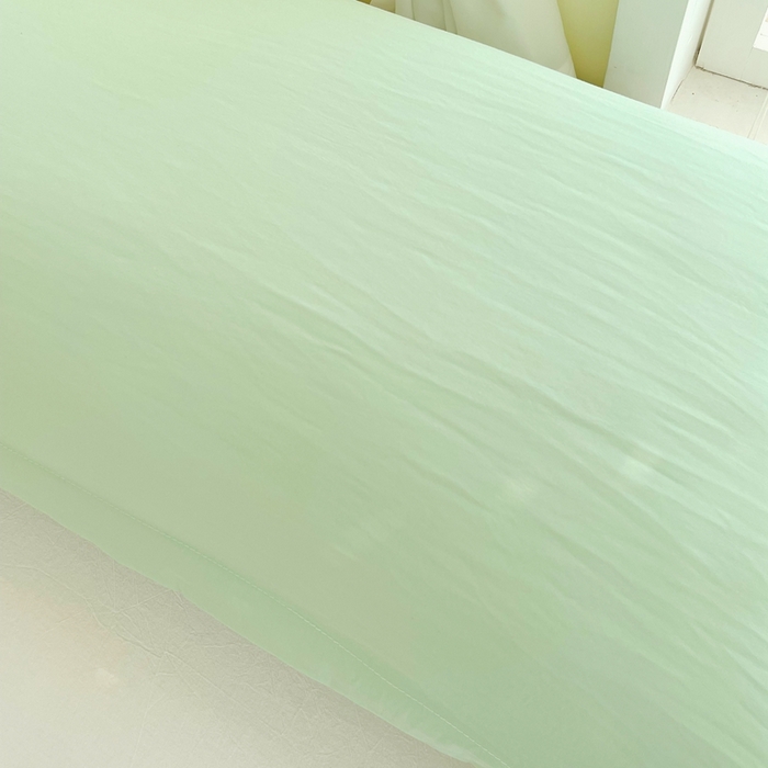 91家纺网 家纺一手货源 找家纺 雨彤家纺 2025年新款A类纯色水洗棉枕套 月光绿